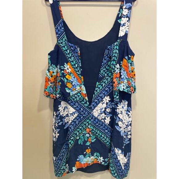 Maeve Anthropologie Womens Tisana Blue Floral Print Sleeveless Dress Sz 10 - Picture 2 of 10